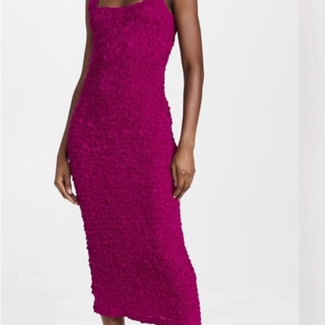Nwt Mara Hoffman Hot Magenta Textured Dress